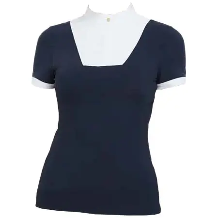 レミュー(LeMieux) 乗馬 競技用シャツ Sophia Short Sleeve Show Shirt Navy