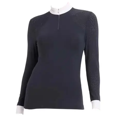レミュー(LeMieux) 乗馬 競技用シャツ Olivia Long Sleeve Show Shirt Navy