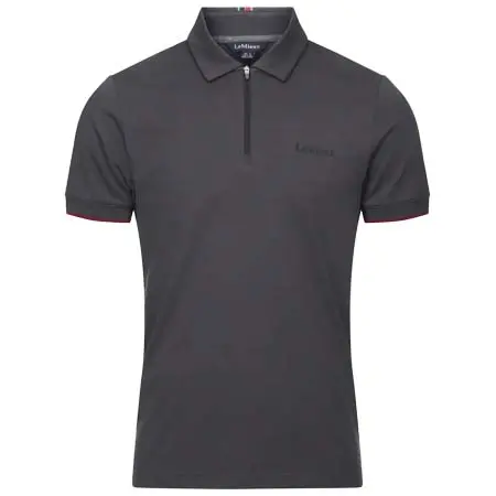 レミュー(LeMieux) 乗馬 ポロシャツ Mens Elite Zip Polo Shirt Charcoal