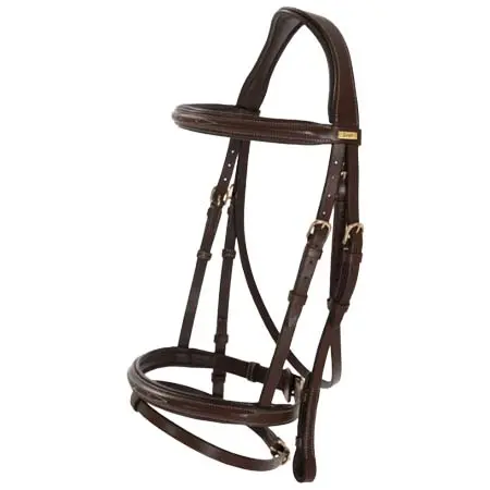 リッポー(Lippo) 乗馬 頭絡 Bridle Selected Fancy S – Chocolate/Gold