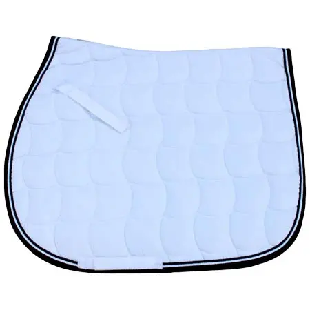 エルジェイレザーズ(LJ Leathers) 乗馬 ゼッケン・パッド Zadeldek wit / navy en witte koord – navy boord