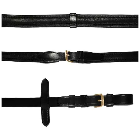 ルミエール(Lumiere) 乗馬 手綱 Padded Nappa Leather Reins (Flat) – (Gold Fittings)