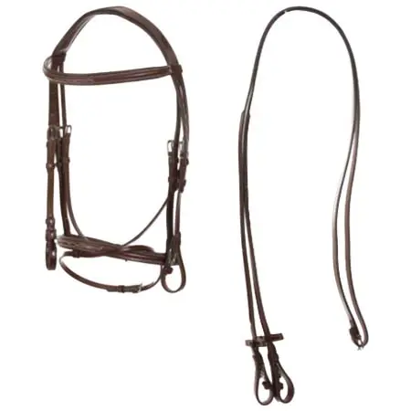 メイクビー(makeBe) 乗馬 頭絡 Bridle complete with reins made out of English leather.