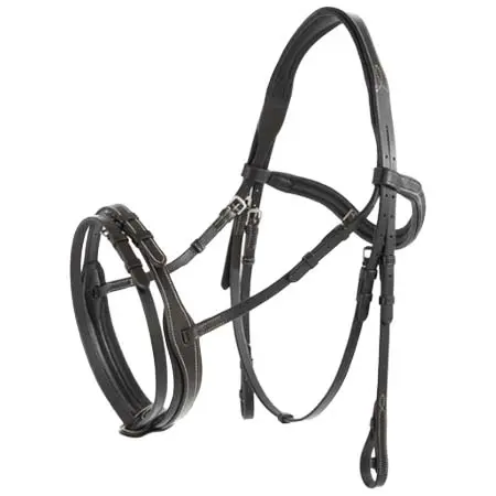 メイクビー(makeBe) 乗馬 頭絡 Bridle made out of leather with sleek anatomical headpiece and convex noseband.