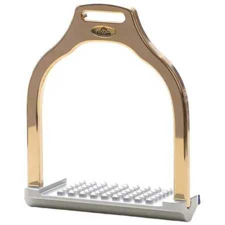 メイクビー(makeBe) 乗馬 鐙・鐙革 Dressage stirrup Wave Luxy Gold Version