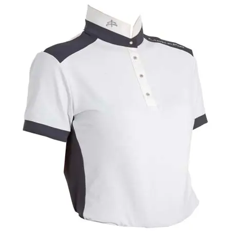 メイクビー(makeBe) 乗馬 競技用シャツ Ladies polo shirt mod. KATYA available in White-blue / Blue-white