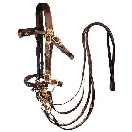 マージョマン(Marjoman) 乗馬 頭絡 MARJOMAN CORTEZÍA PORTUGUESE BRIDLE, 2 REINS
