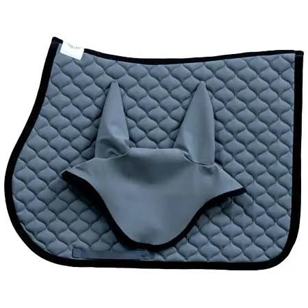 マスケローニセレリア(MASCHERONI SELLERIA) 乗馬 ゼッケン・パッド DIAMOND QUILTED SADDLE PAD & EAR BONNET SET DARK GREY – MASCHERONI SELLERIA