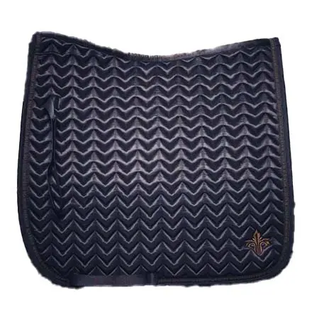 マセゴ(Masego) 乗馬 ゼッケン・パッド Onyx and Golden Brown satin dressage saddle pad
