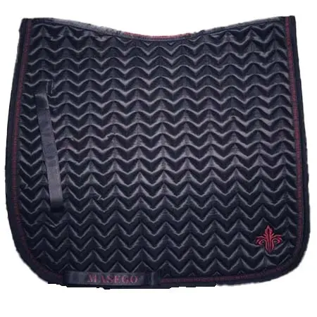 マセゴ(Masego) 乗馬 ゼッケン・パッド Onyx and Cherry satin dressage saddle pad