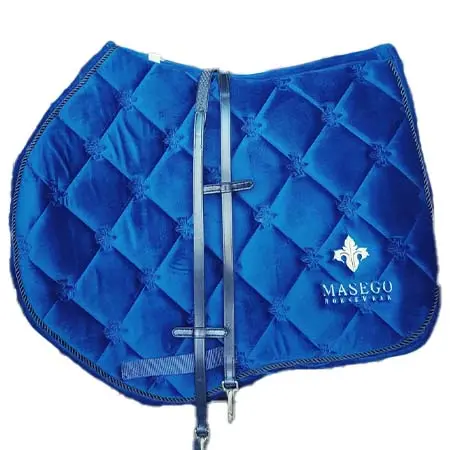 マセゴ(Masego) 乗馬 ゼッケン・パッド Royal blue velvet jumping saddle pad