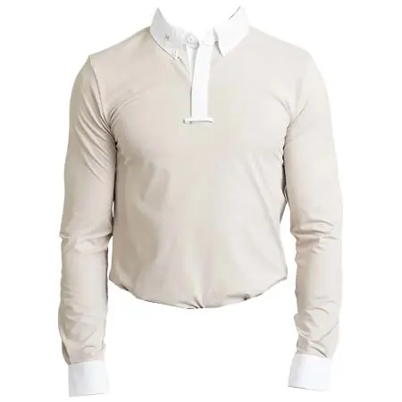 マクシミリアンエクエストリアン(Maximilian Equestrian) 乗馬 競技用シャツ Active Long Sleeve Competition Shirt (Beige)