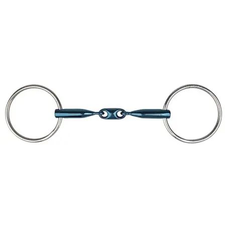 メタラボ(Metalab) 乗馬 ハミ Loose ring snaffle Eco Blue, double jointed