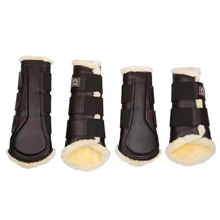 モンタール(Montar) 乗馬 馬用プロテクター PU Leather Protection Boots (4 pcs) – Brown