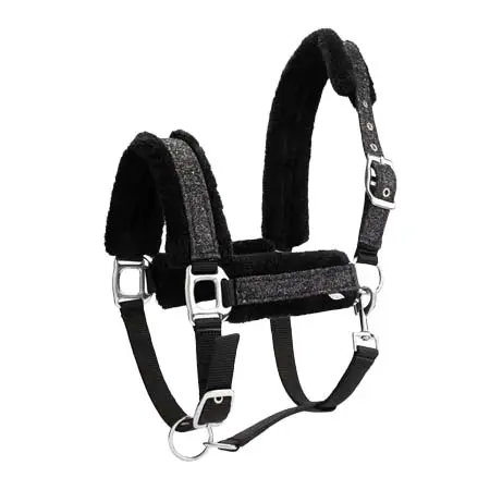 ミセスロス(Mrs. Ros) 乗馬 頭絡 Glitter Fur Halter – Black