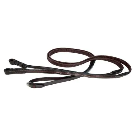 ナンファイナー(Nunn Finer) 乗馬 手綱 Bella Donna Square Raised Fancy Stitched Soft Grip Reins