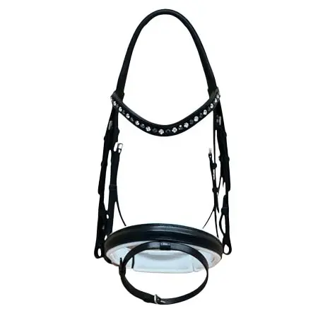 オットーシューマッハ(Otto Schumacher) 乗馬 頭絡 Black Line with white Patent Snaffle Bridle