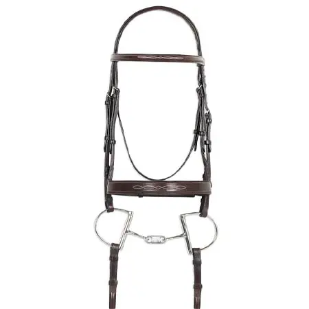 オベーションライディング(Ovation Riding) 乗馬 頭絡 Classic Raised Comfort Crown Wide Noseband Bridle with Reins