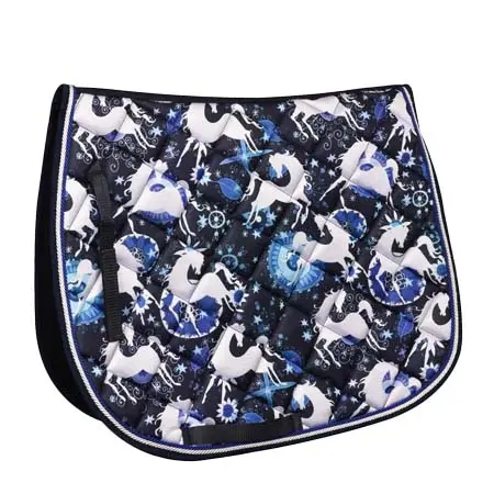 オベーションライディング(Ovation Riding) 乗馬 ゼッケン・パッド Altitude All-Purpose Saddle Pad – Blue Whimsical Horses