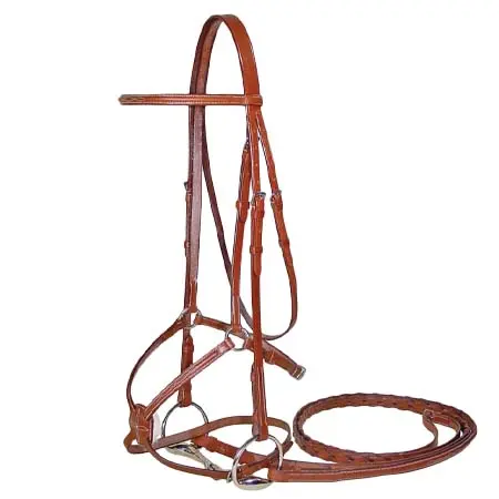 パリタック(Paris Tack) 乗馬 頭絡 Paris Tack Raised Fancy Stitch Figure 8 Bridle w/ Laced Reins