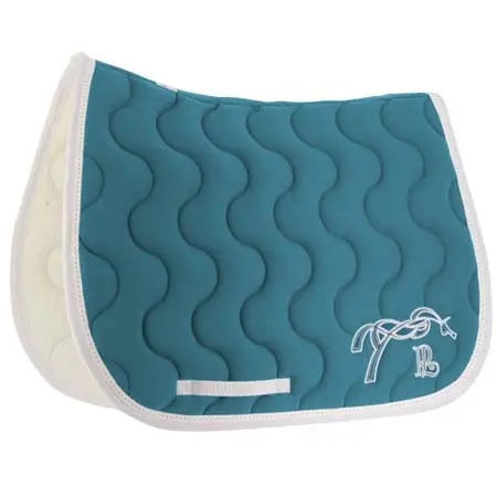 ペネロペ(Penelope) 乗馬 ゼッケン・パッド Classic Point Sellier saddle pad – Peacock Blue & White