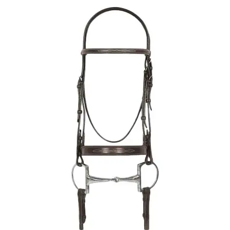ペソア(Pessoa) 乗馬 頭絡 Fancy Wide Show Bridle with Raised Laced Reins