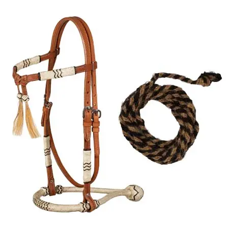 プールズ(Pool’s) 乗馬 頭絡 Bosal riding bridle with horsehair reins
