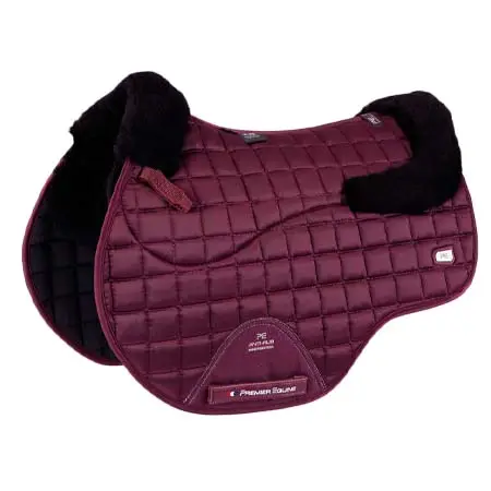 プレミアエクイン(Premier Equine) 乗馬 ゼッケン・パッド Atlantis CC Satin Wool GP/Jump Square Wine/Black Wool