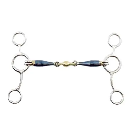 プレミアエクイン(Premier Equine) 乗馬 ハミ Blue Sweet Iron Tom Thumb Bit with Brass Alloy Lozenge