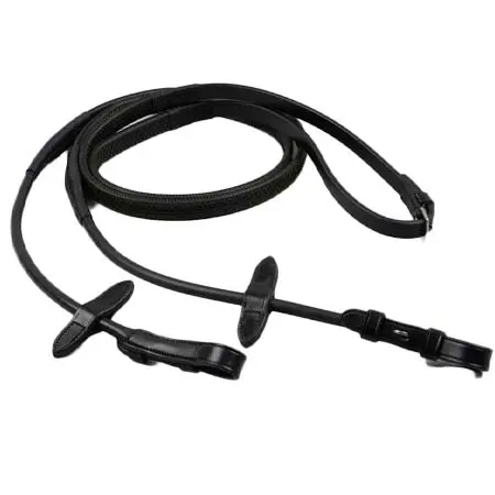 プレミアエクイン(Premier Equine) 乗馬 手綱 Finetti Rolled Leather Reins Black