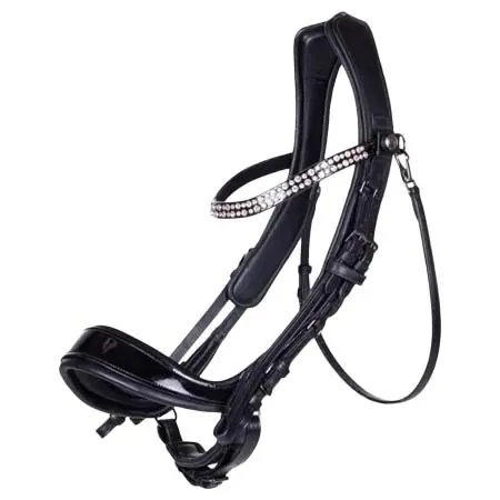 プレステク(PresTeq) 乗馬 頭絡 Double Bridle FayPerform Shine, with Swedish Noseband