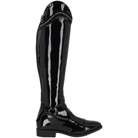 QHP(キューエイチピー) 乗馬 ブーツ Women’s Riding Boots Lamira, Leather Riding Boots, Patent Leather, Black