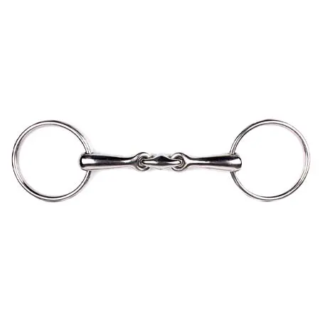 QHP(キューエイチピー) 乗馬 ハミ Snaffle Bit Double Jointed Stainless Steel – Silver