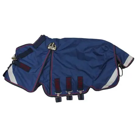 ランボー(Rambo) 乗馬 馬着 Rambo Optimo 0g Standard Neck Turnout Rug – Navy/Burgundy/Teal/Navy
