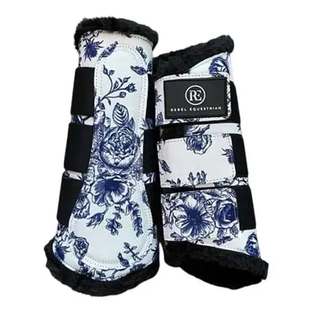 レーベルエクウストリアン(Rebel Equestrian) 乗馬 馬用プロテクター バラ柄 前脚用 フルールコレクション