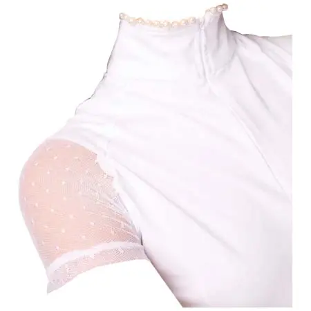 ロナー(RONNER) 乗馬 競技用シャツ Elodie Show Shirt – Lace & Pearl Trim Short Sleeve