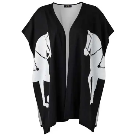 ロナー(RONNER) 乗馬 ニット Marina Poncho Black