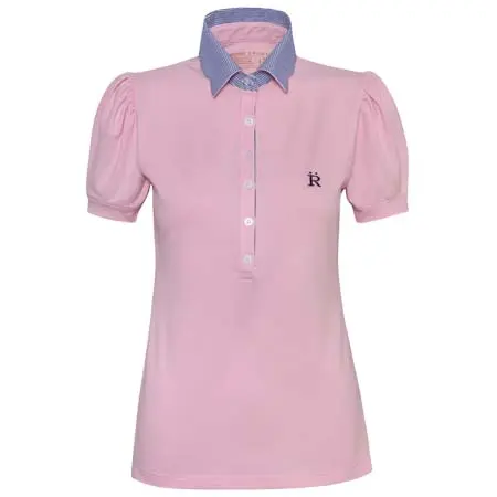 ロナー(RONNER) 乗馬 ポロシャツ Acasia Polo-Shirt Short Sleeve Pink & Pinstripes