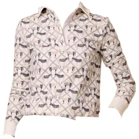 ロナー(RONNER) 乗馬 ポロシャツ Emilienne Polo-Sweatshirt Long Sleeve Victory Print Celeste