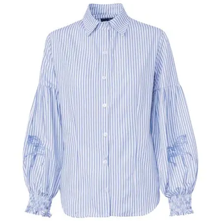 ロナー(RONNER) 乗馬 シャツ Annie Shirt Embroidered Blue & White Stripes