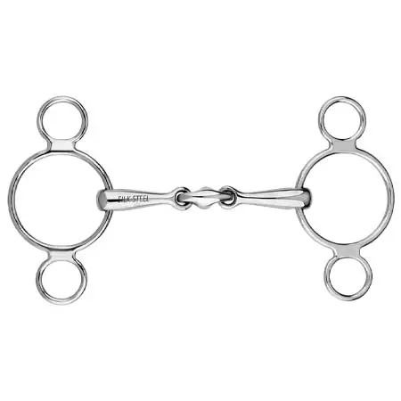 SILK STEEL(シルクスチール) 乗馬 ハミ 3-Ring Snaffle Double-Jointed