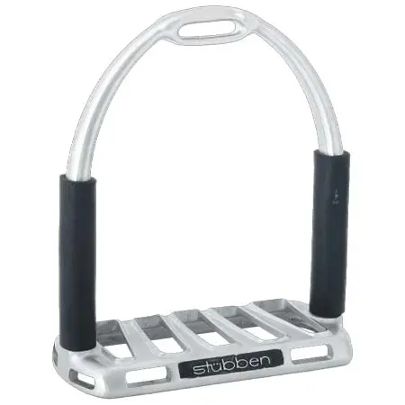ステューベン(Stubben) 乗馬 鐙・鐙革 Stübben 1208 Flexi-Grip Stirrup, Stainless Steel matt