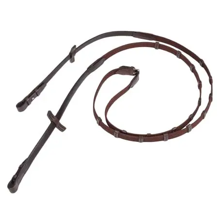 ステューベン(Stubben) 乗馬 手綱 Web reins narrow with 9 leather stops and hooks