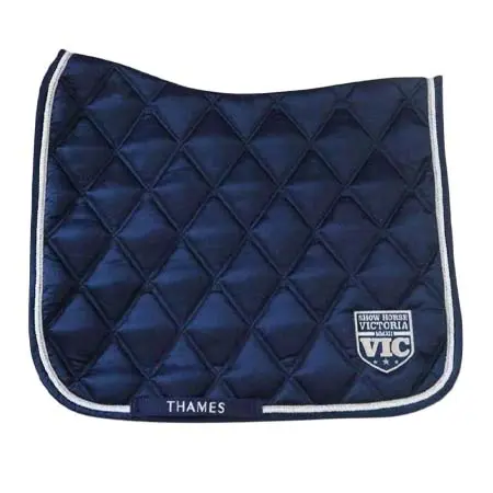 テムズ(Thames) 乗馬 ゼッケン・パッド [限定]サテンキルティングゼッケン 馬場用 ネイビー Thames