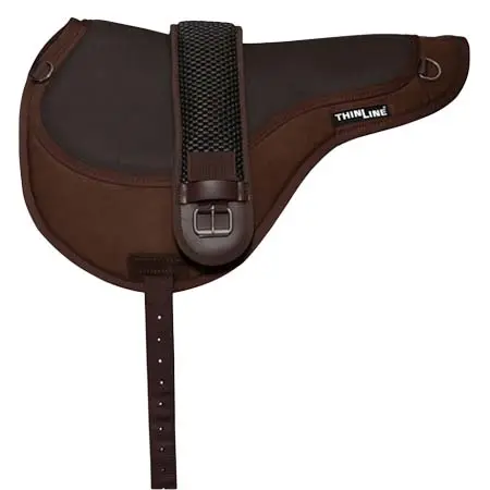 シンライン(ThinLine) 乗馬 ゼッケン・パッド ThinLine Comfort Bareback Saddle Pad With Girth – Dark Brown