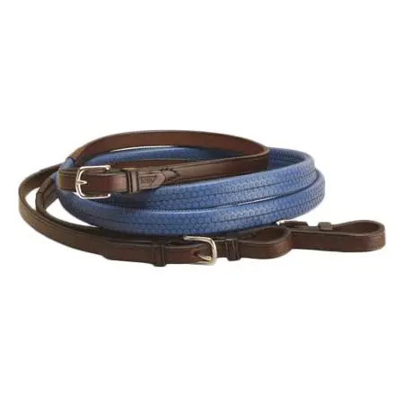 トリーレザー(Tory Leather) 乗馬 手綱 Tory Leather Company Rubber Grip Leather Reins with Buckle Ends