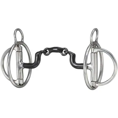 タフワン(Tough1) 乗馬 ハミ Tough1 Hybrid 3-Piece Fixed Ring Bit