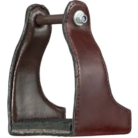 タフワン(Tough1) 乗馬 鐙・鐙革 Tough1 Leather Covered Endurance Stirrups – Wide Neck