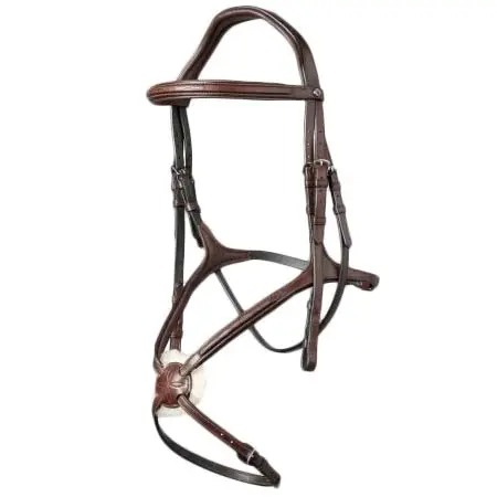 トラストエクエストリアン(Trust Equestrian) 乗馬 頭絡 Trust Bridle Oslo With Mexican Noseband Brown/Silver