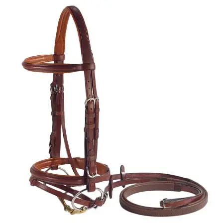 ヴェスプッチ(Vespucci) 乗馬 頭絡 Plain Raised Jump Snaffle Bridle: Brown, Horse, Padded, Single Crown, Buckles